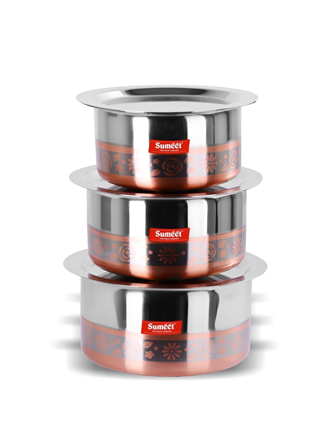

Sumeet Steel 6 Pieces Stainless Steel Dishwasher Safe Tope Cookware Set