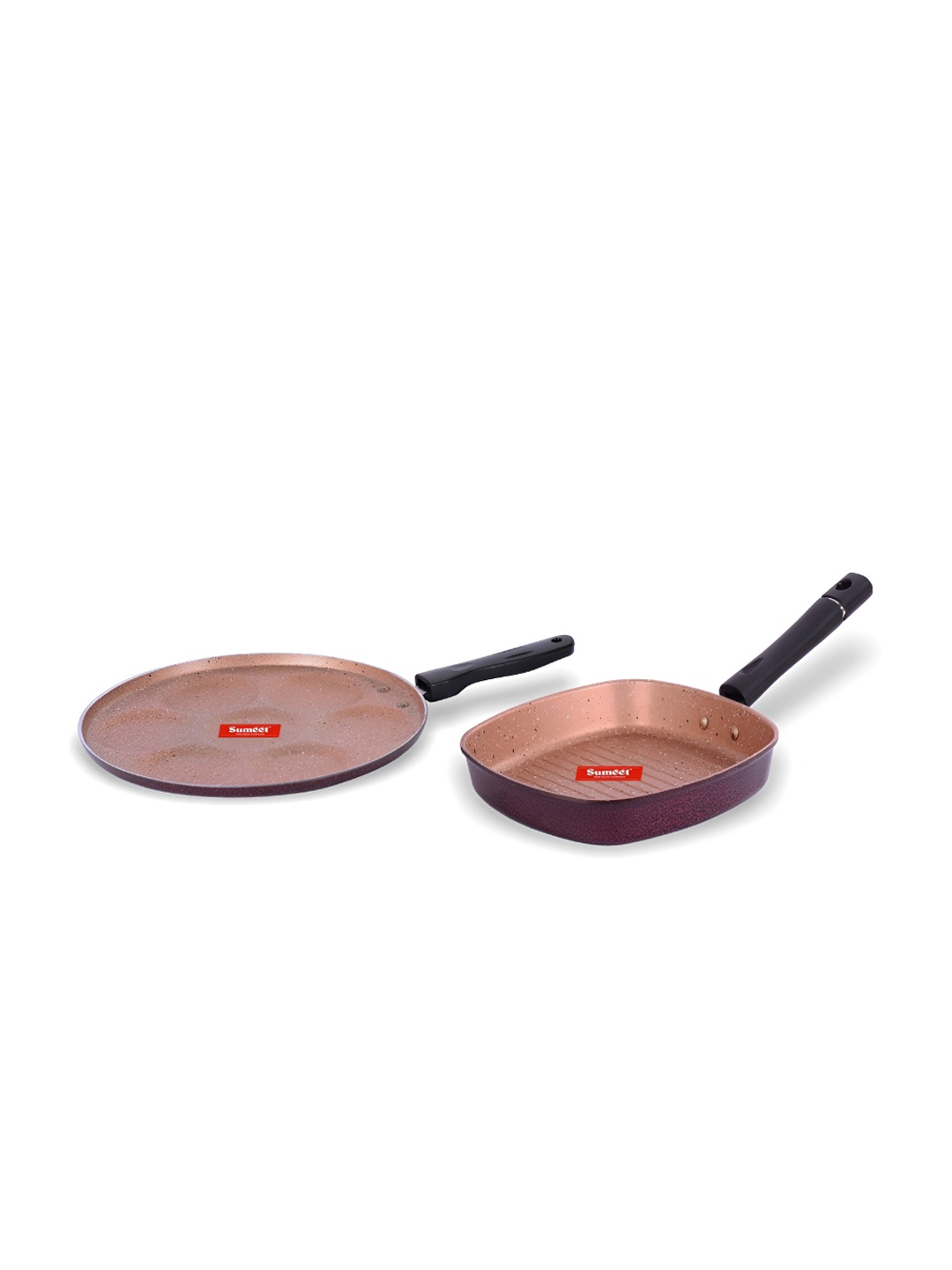 

Sumeet Zinzer Peach & Black 2 Pieces Aluminium Non Stick Cookware Set