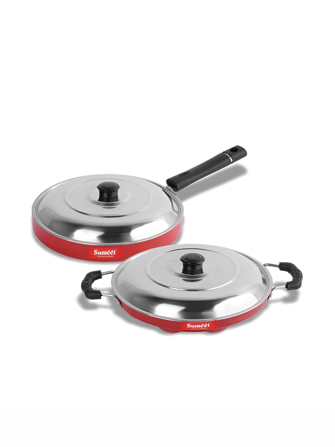 

Sumeet Red & Black Aluminium Dishwasher Safe 2Pcs Cookware Set