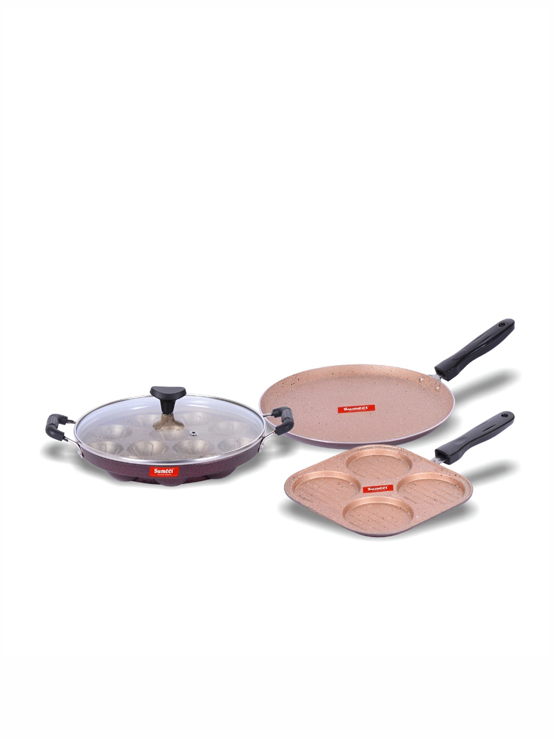 

Sumeet Peach-Coloured 4 Pieces Aluminium Dishwasher Safe Cookware Set