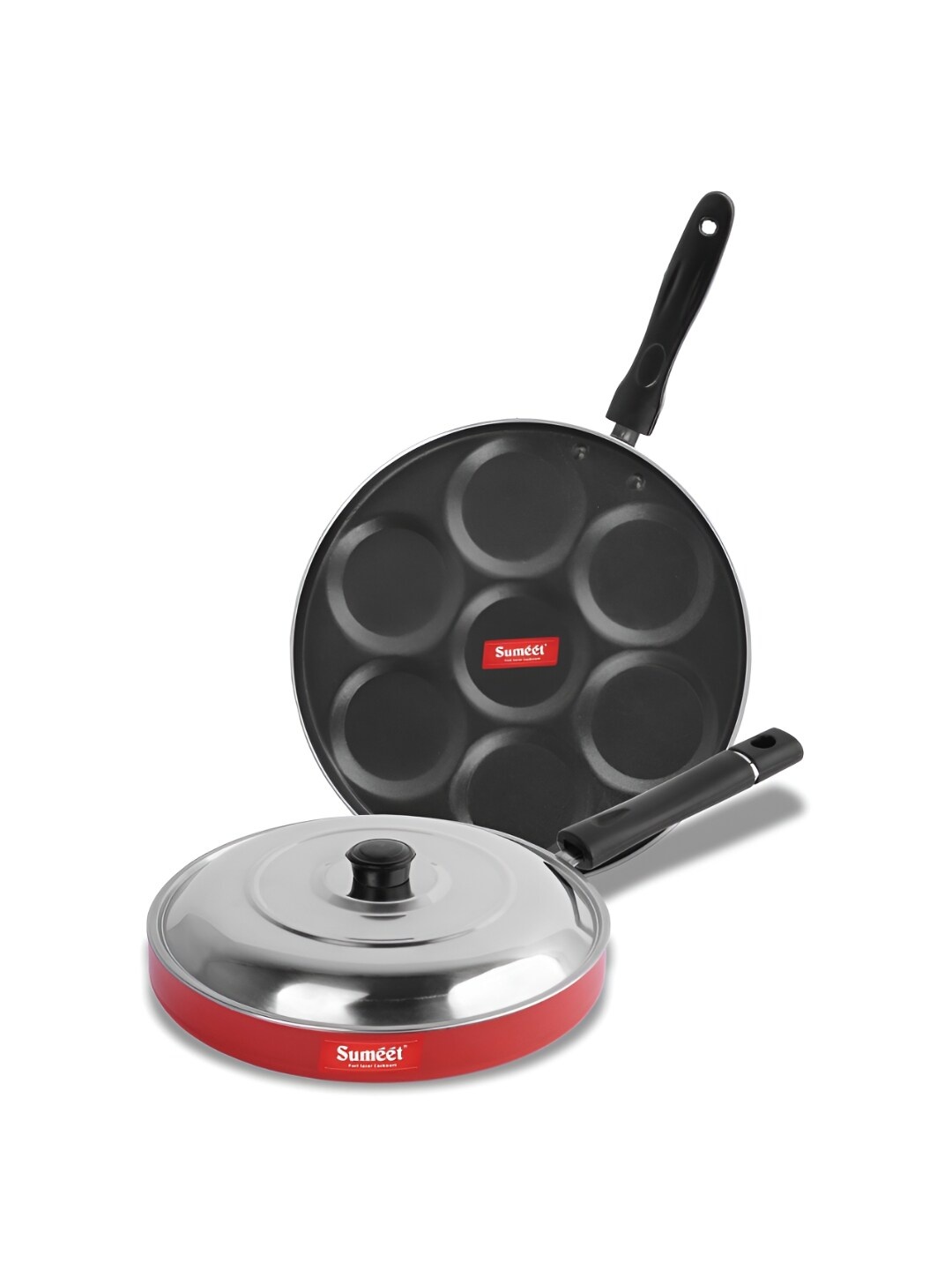 

Sumeet Red & Black 2 Pieces Aluminium Dishwasher Safe Cookware Set
