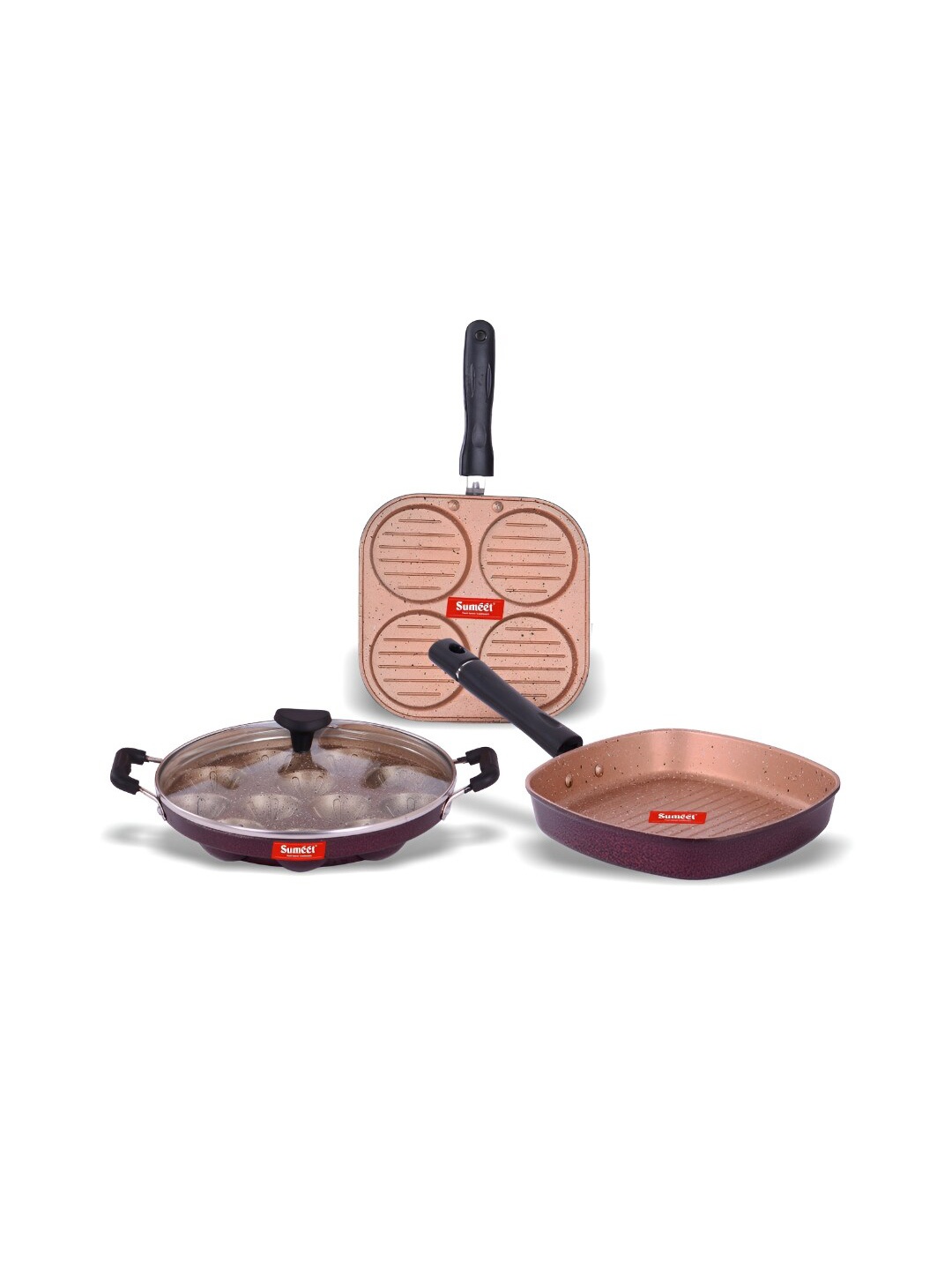 

Sumeet Peach 4 Pieces Aluminium Dishwasher Safe Cookware Set