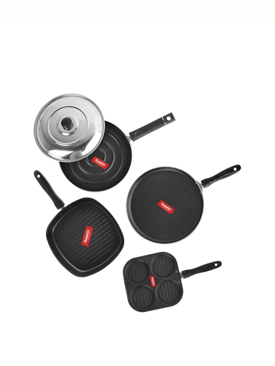 

Sumeet Red Aluminium Dishwasher Safe Cookware Set