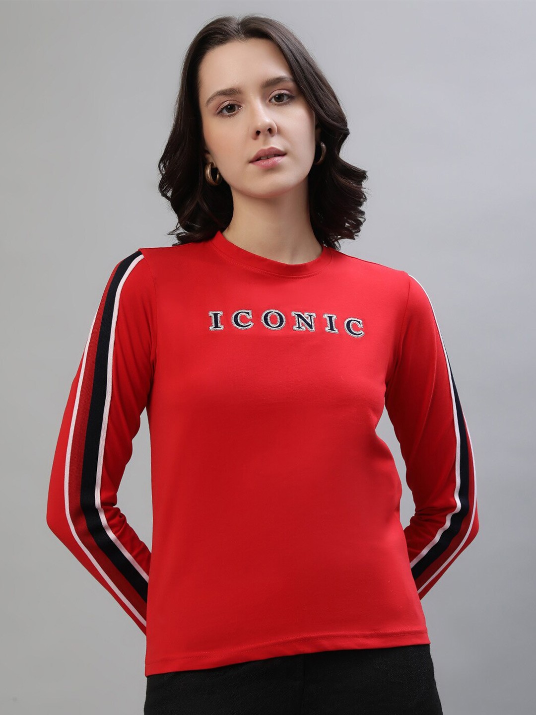 

Iconic Striped Cotton T-shirt, Red
