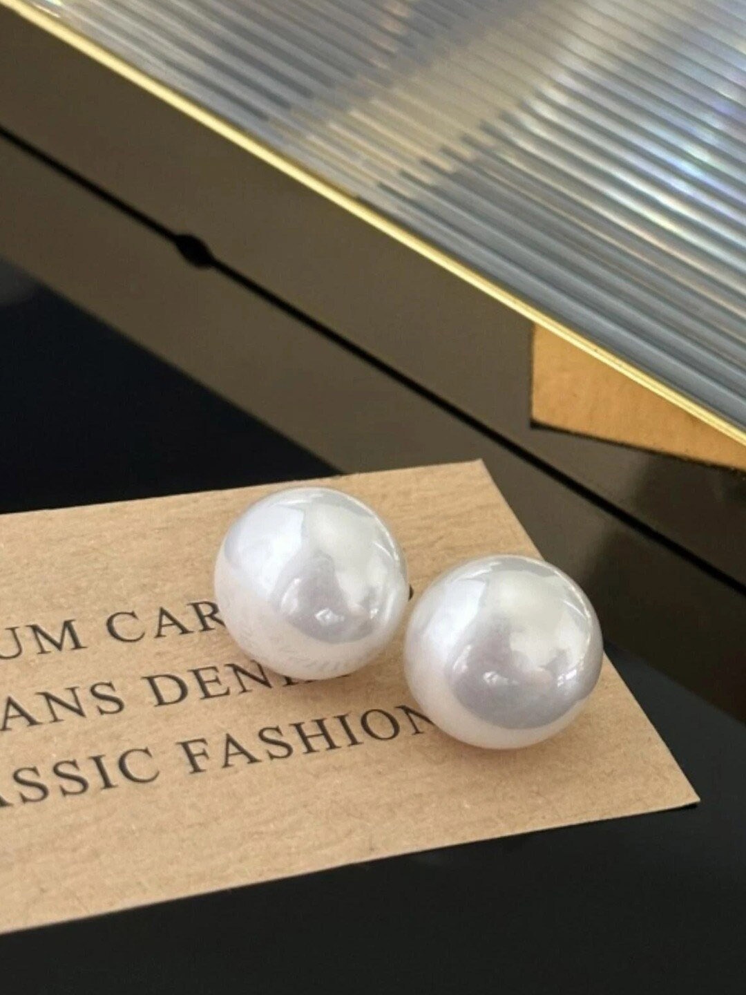 

Krelin Circular Artificial Beads Studs Earrings, White