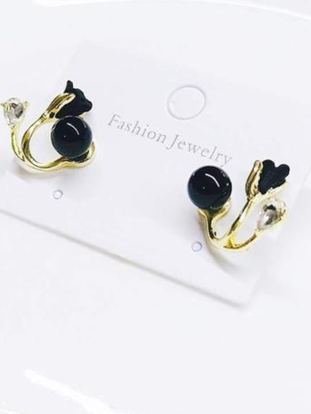 

Krelin Gold-Plated Floral Jackets Studs Earrings, Black