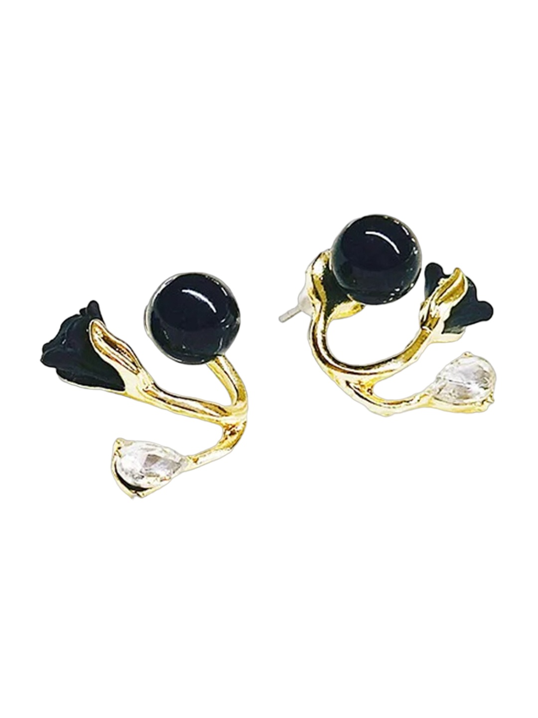 

VAGHBHATT Gold-Plated Floral Jackets Studs Earrings