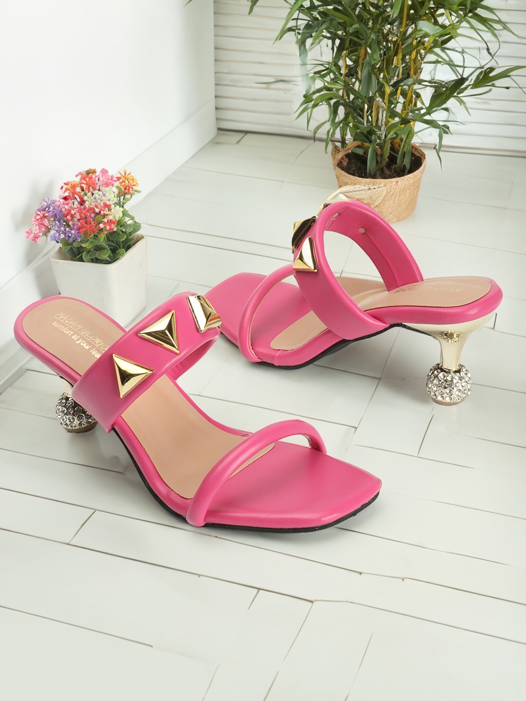 

madam glorious Square Toe Stiletto Heels, Pink