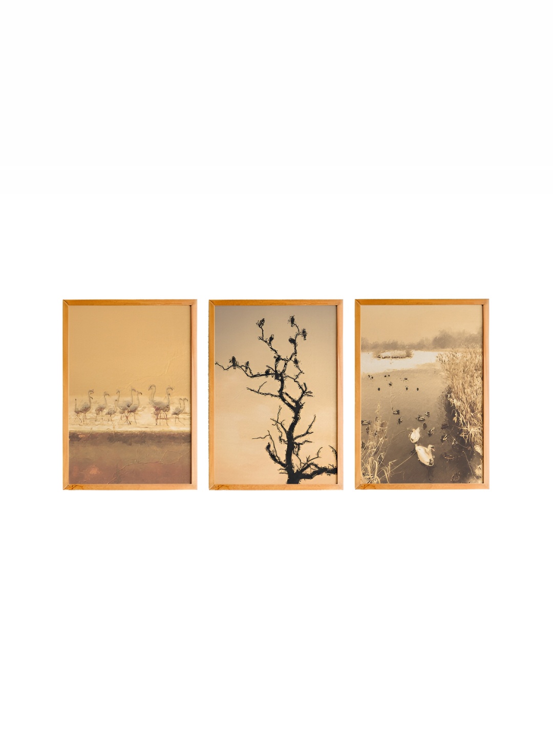 

Cadore Gifts Beige 3 Pieces Vintage Paintings Wall Art