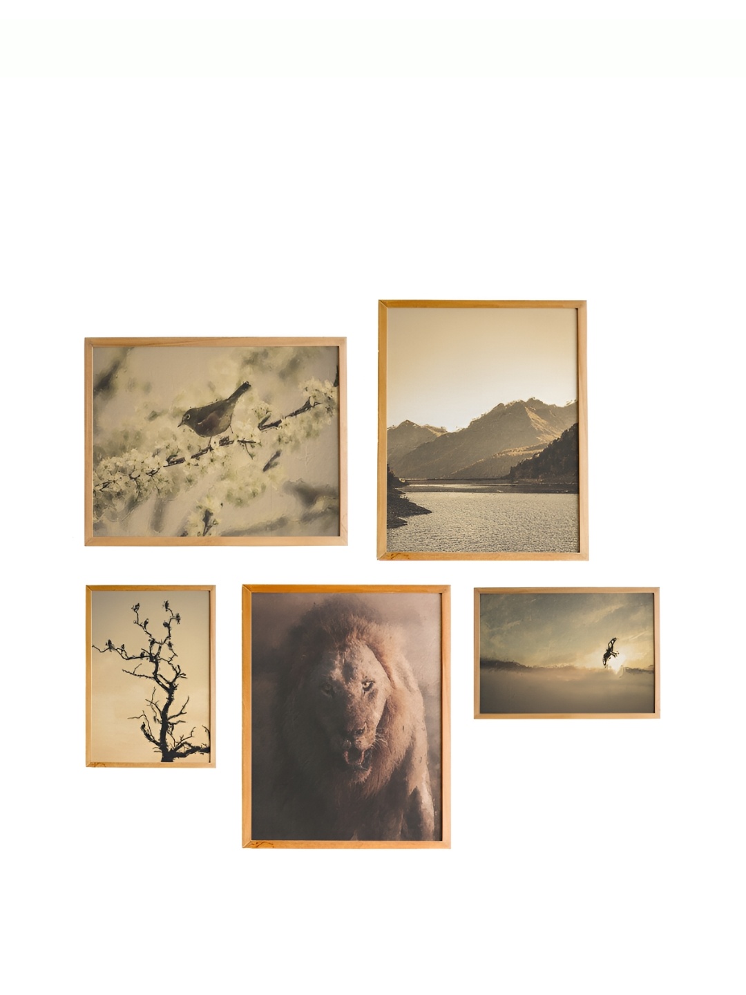 

Cadore Gifts Beige 5 Pieces Synthetic Wood Other Wall Paintings