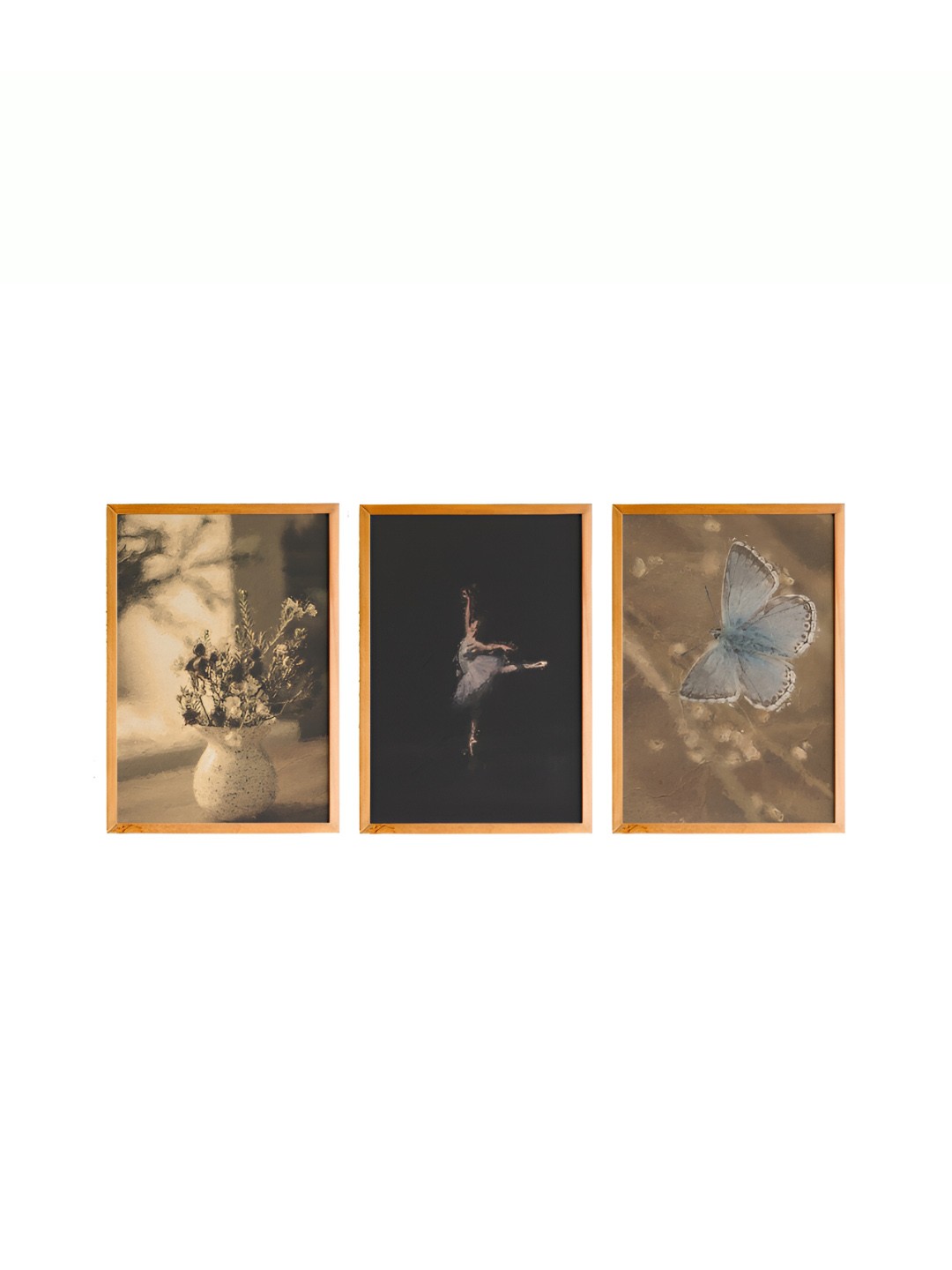 

Cadore Gifts Beige & Brown 3 Pieces Rectangular Vintage Paintings Wall Arts