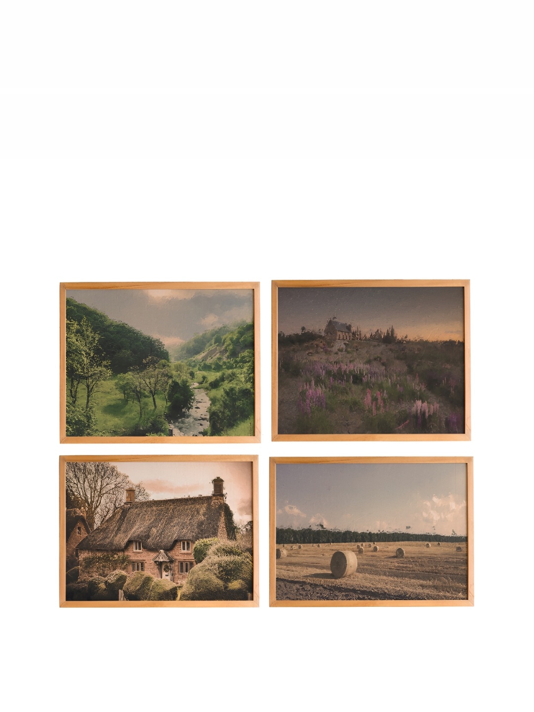 

Cadore Gifts Beige 4 Pcs Synthetic Wooden Wall Paintings