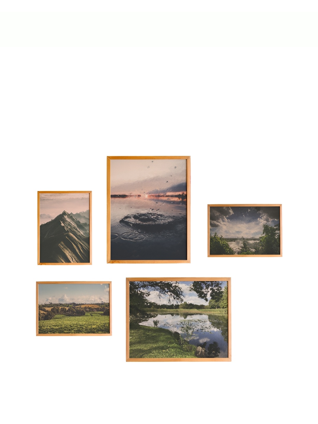 

Cadore Gifts Beige 5 Piece Synthetic Wood Wall Paintings
