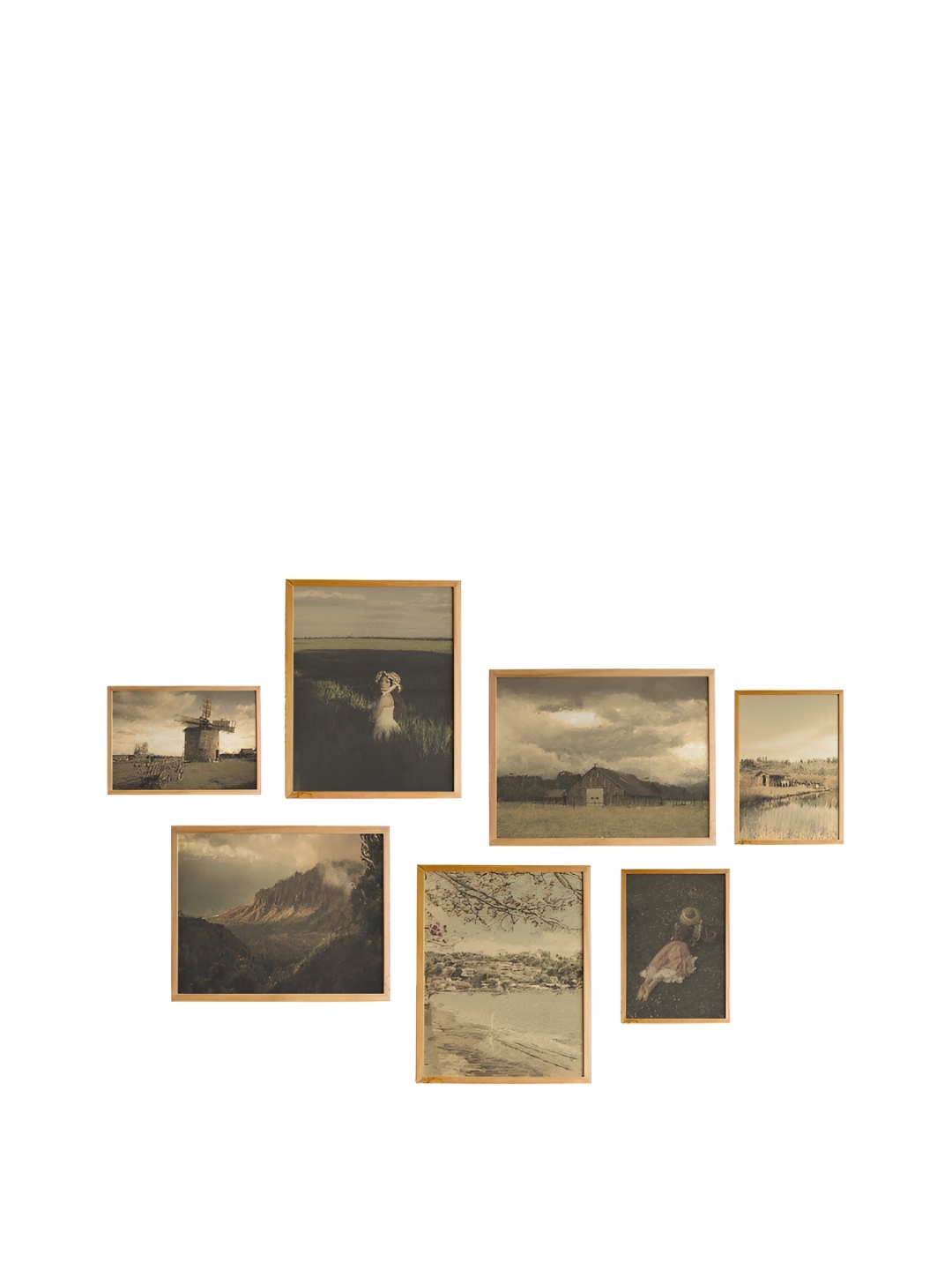 

Cadore Gifts Beige 7 Pieces Synthetic Wooden Painting Wall Art