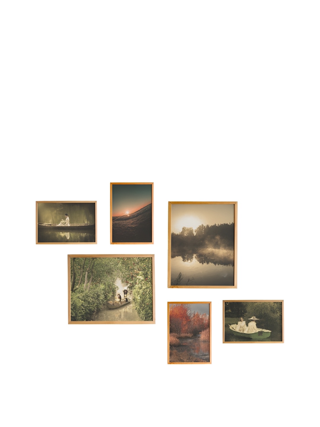 

Cadore Gifts Beige 6 Pieces Wooden Painting Rectangular Wall Art