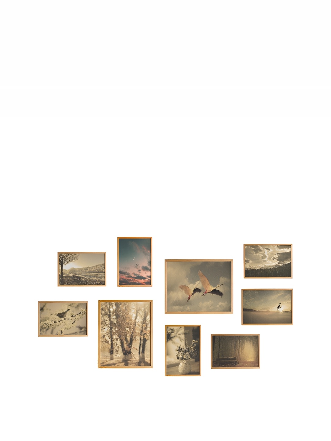 

Cadore Gifts Beige 9 Pieces Synthetic Wood Vintage Wall Arts