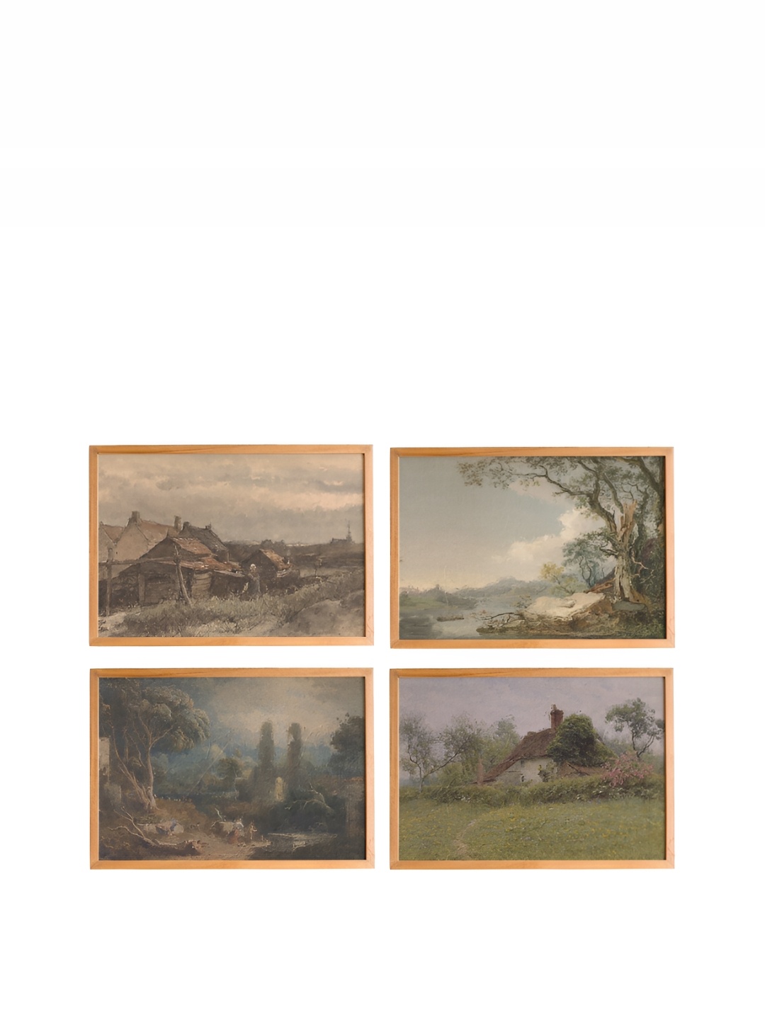 

Cadore Gifts Beige 4 Pieces Vintage Paintings Wall Art