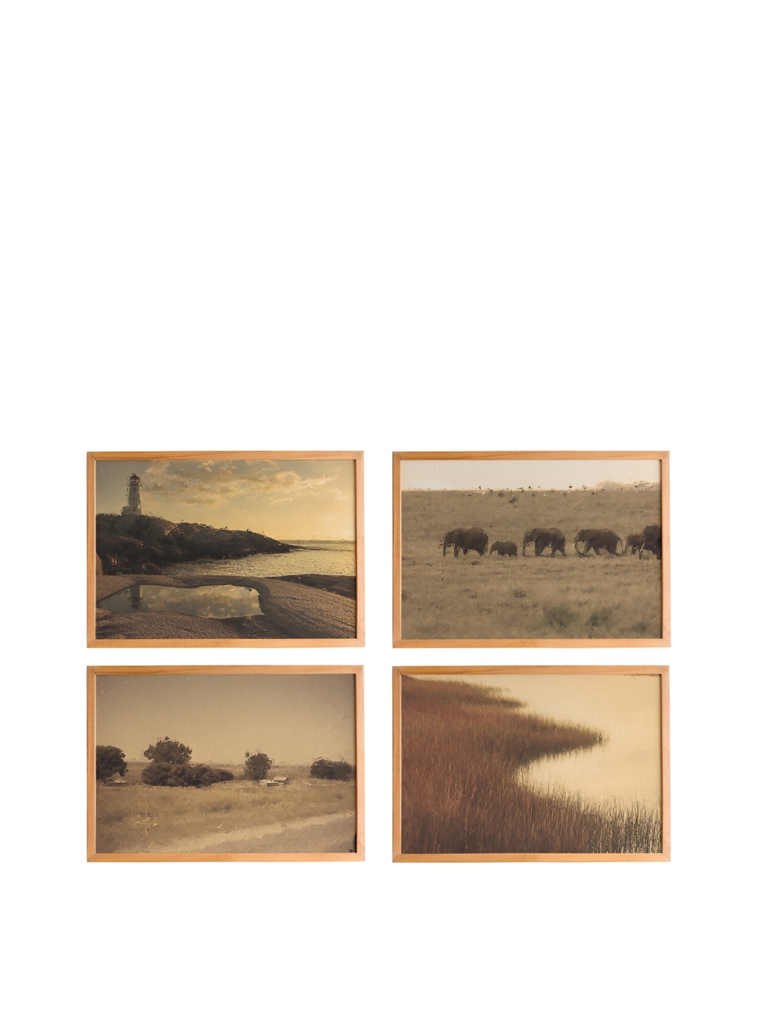 

Cadore Gifts Beige 4 Pieces Synthetic Wood Other Wall Paintings