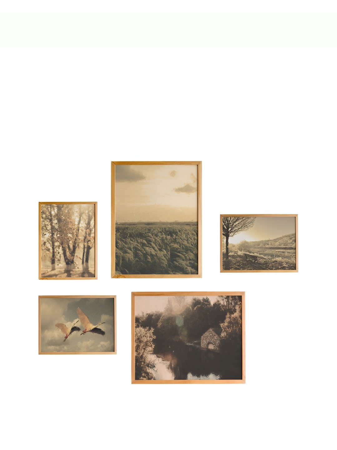 

Cadore Gifts Beige 5 Pieces Vintage Paintings Wall Art