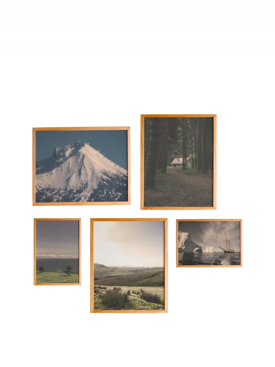 

Cadore Gifts Beige 5 Piece Synthetic Wooden Paintings Wall Art