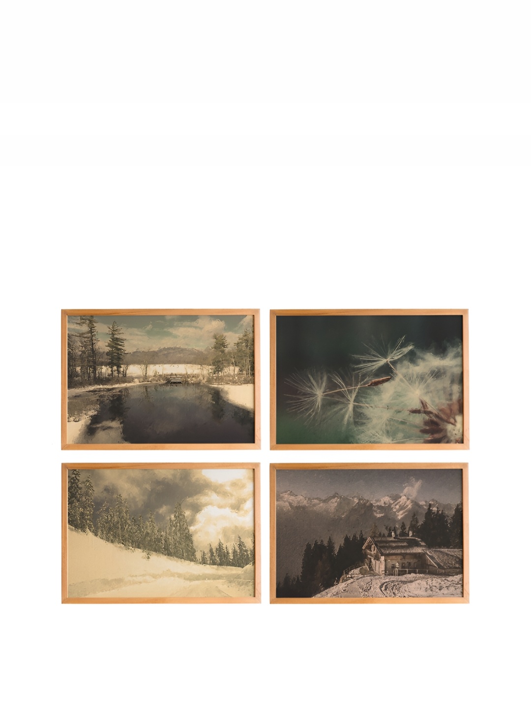 

Cadore Gifts Beige 4 Piece Synthetic Wood Vintage Wall Paintings