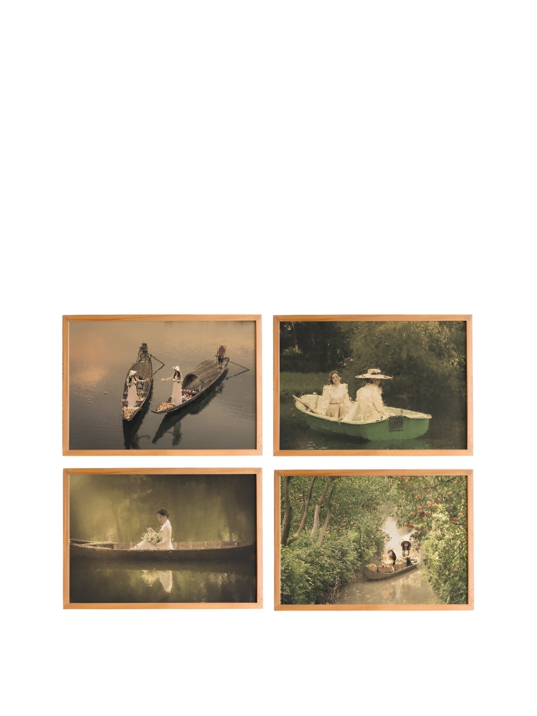 

Cadore Gifts Beige 4 Pieces Synthetic Wood Painting Wall Arts