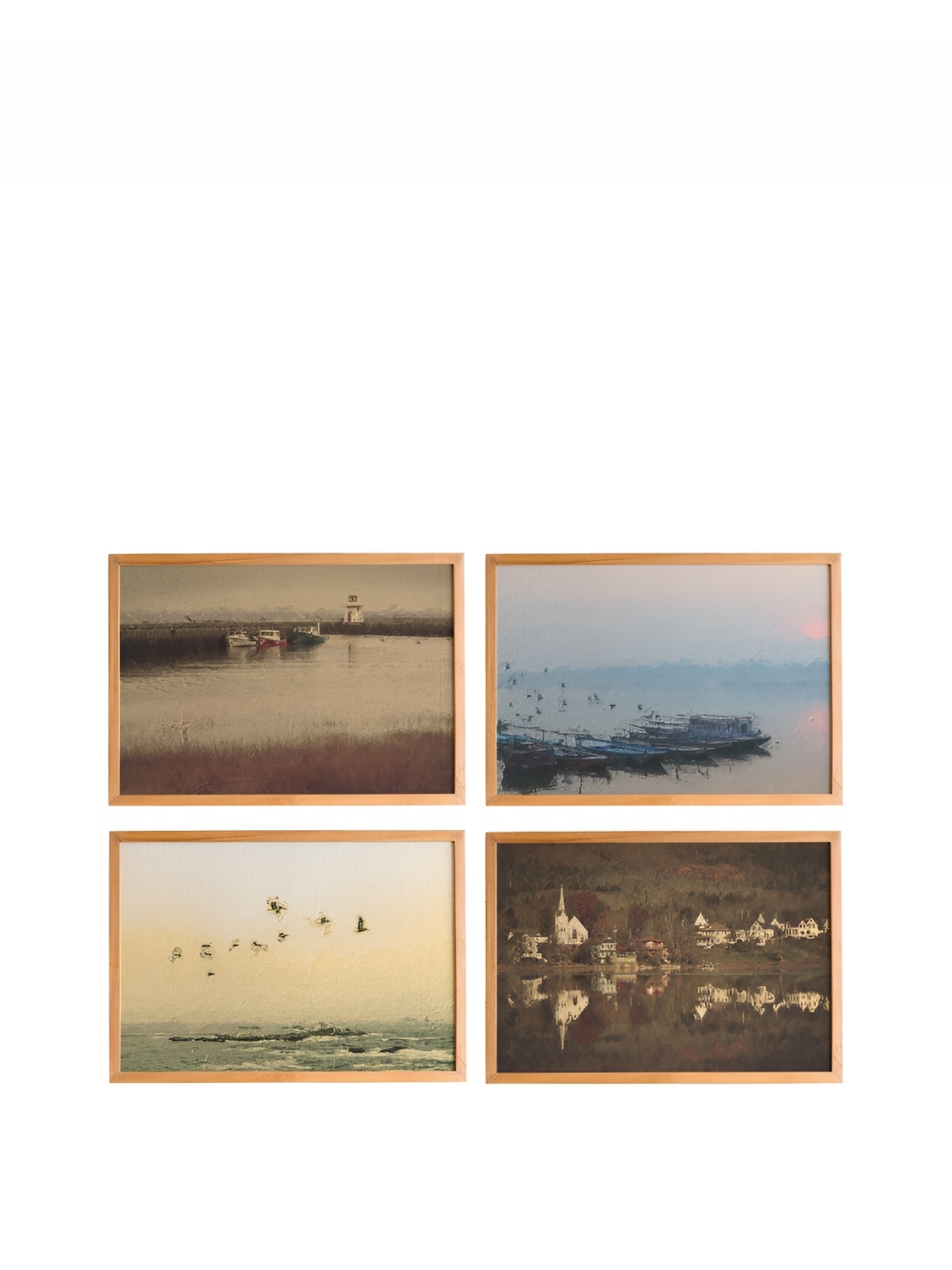 

Cadore Gifts Beige 4 Pieces Vintage Paintings Wall Art