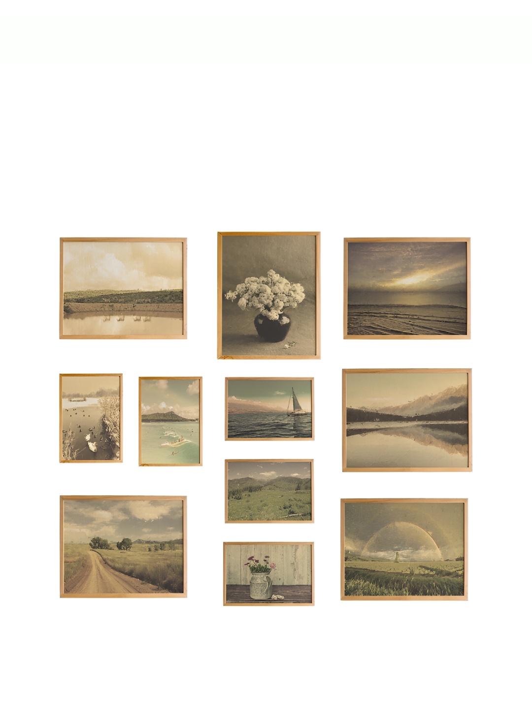 

Cadore Gifts Beige 6 Pieces Synthetic Wood Vintage Wall Arts
