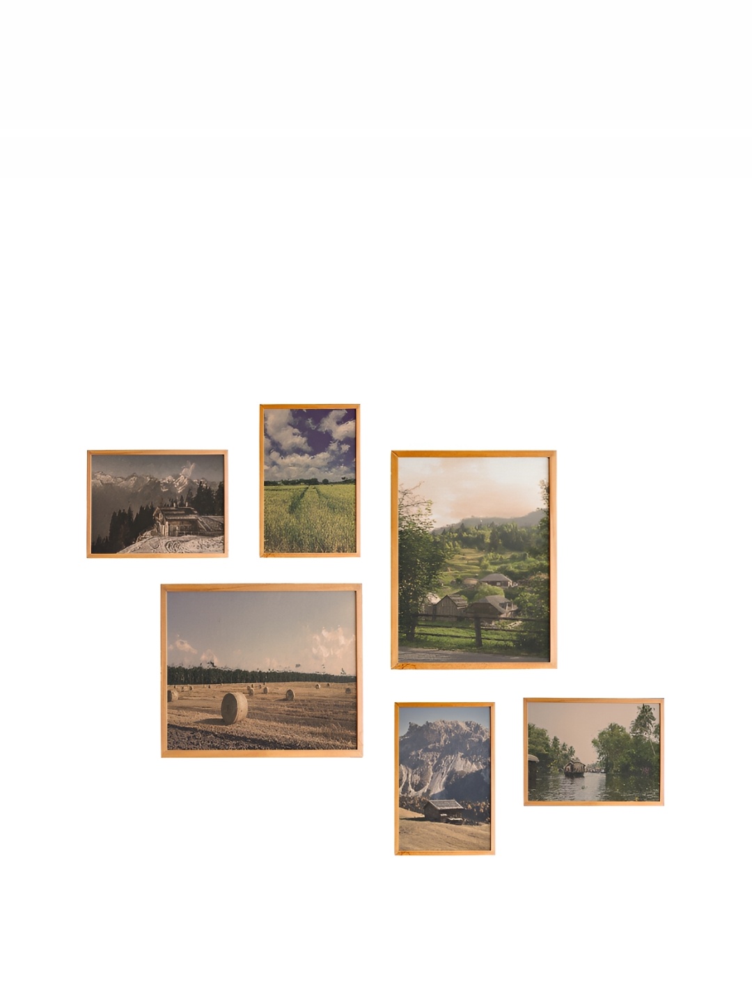 

Cadore Gifts Beige & Brown 6 Pieces Synthetic Wood Painting Wall Arts