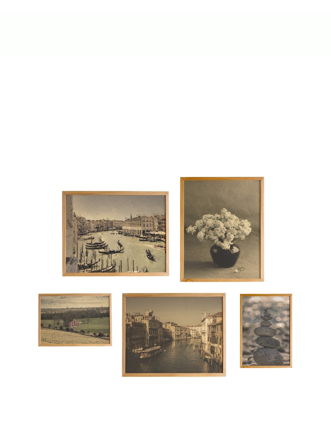 

Cadore Gifts Beige & Black 5 Pieces Vintage Wooden Wall Art