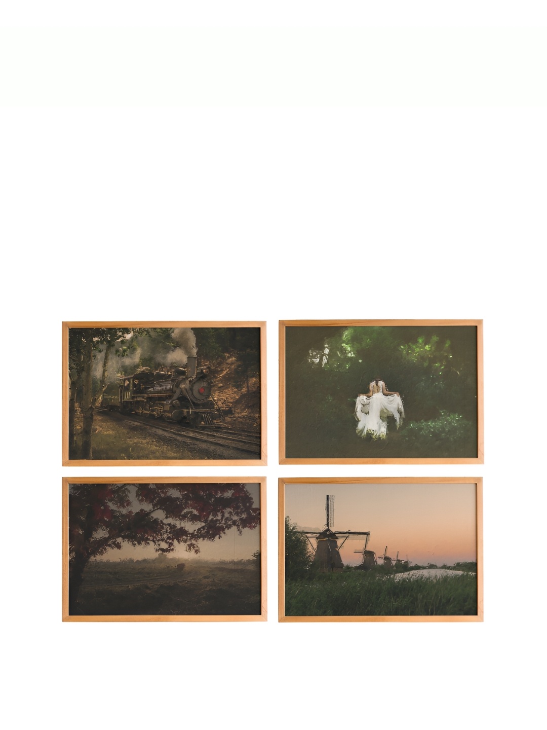 

Cadore Gifts Beige 4 Piece Synthetic Wooden Painting Wall Art