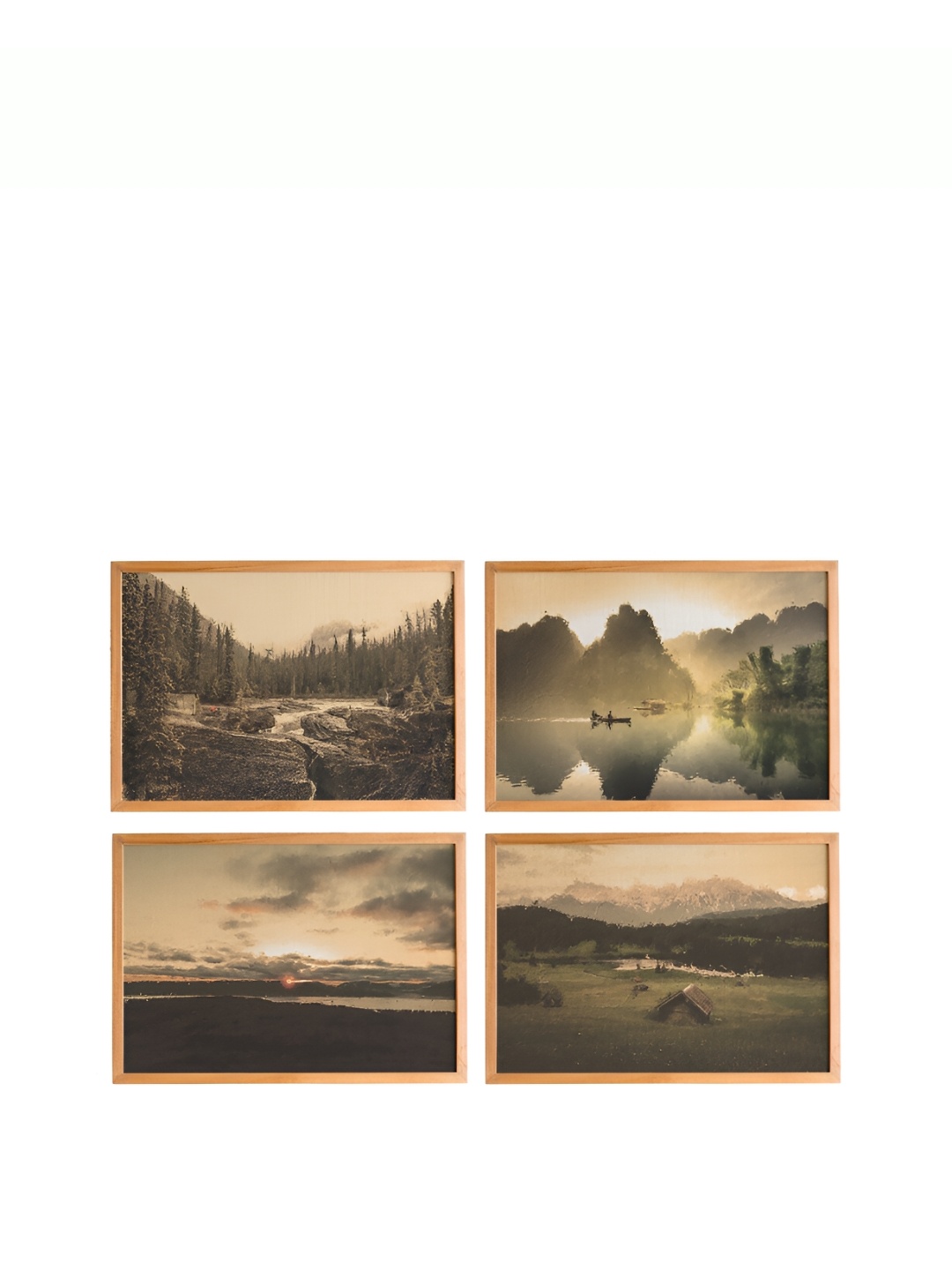 

Cadore Gifts Beige 4 Pieces Photographs Synthetic Wood Other Wall Art