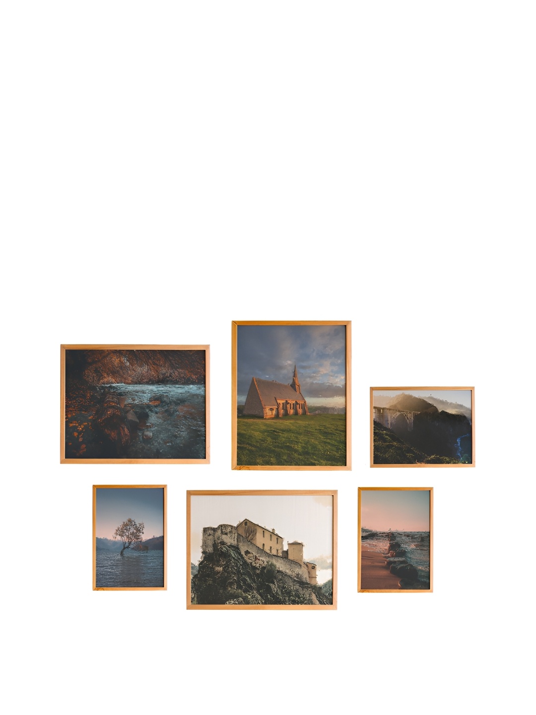 

Cadore Gifts Beige & Green 6 Pieces Synthetic Wooden Paintings Wall Art