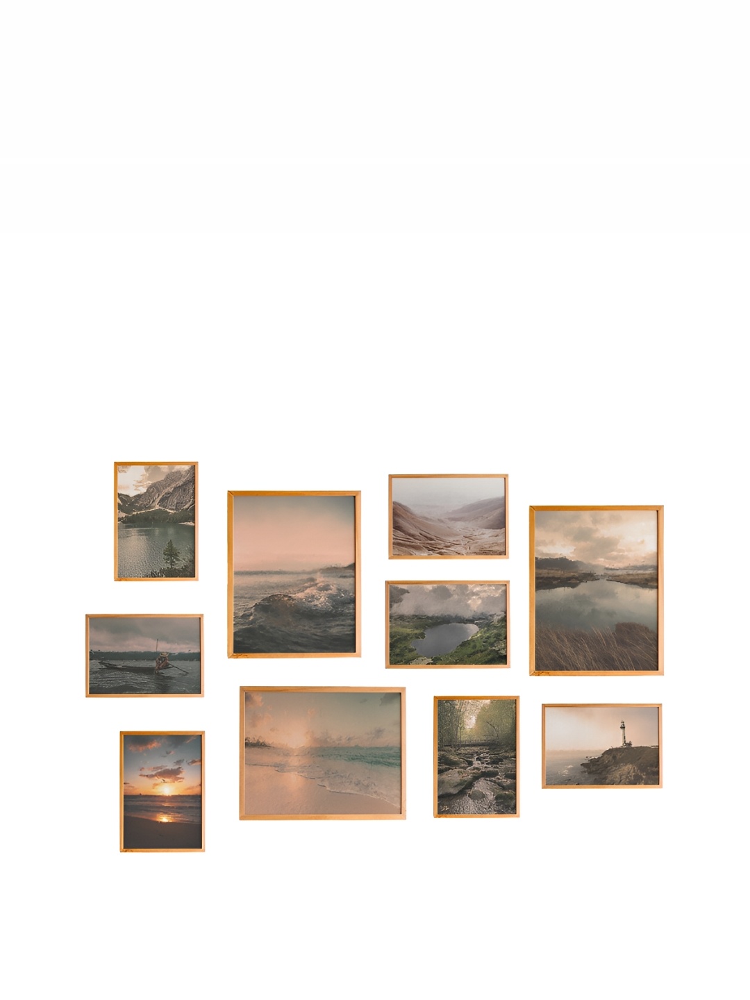 

Cadore Gifts Beige & Green 7 Pieces Wooden Vintage Paintings Wall Art