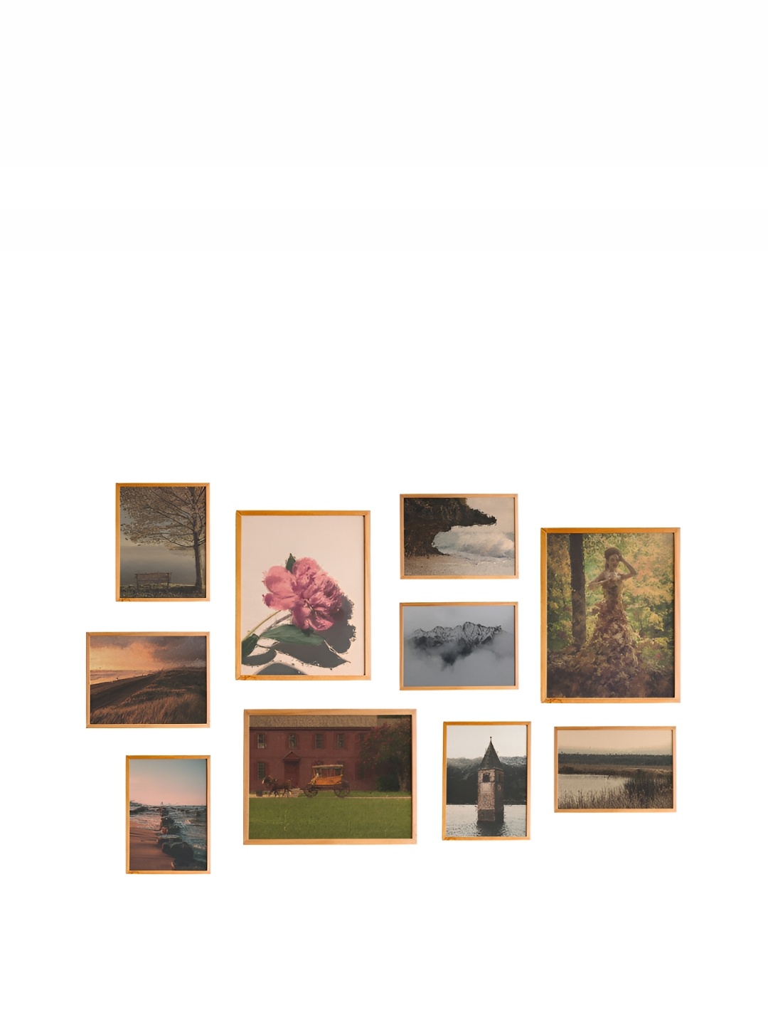 

Cadore Gifts Beige & Green 7 Pieces Wooden Paintings Wall Art