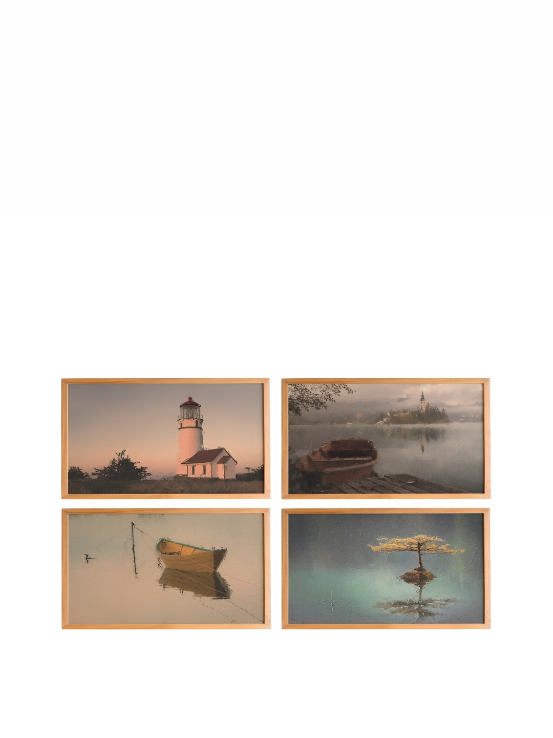 

Cadore Gifts Beige 4 Pieces Synthetic Wood Painting Wall Arts