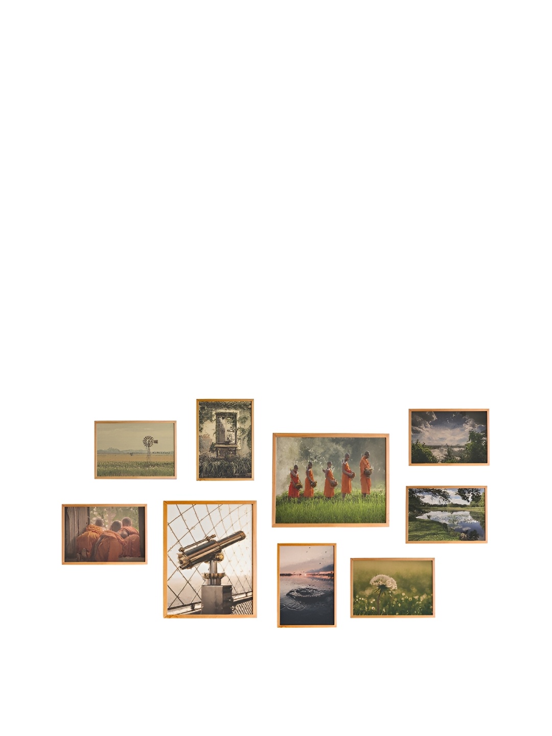 Cadore Gifts Beige 9 Piece Synthetic Wooden Painting Wall Art