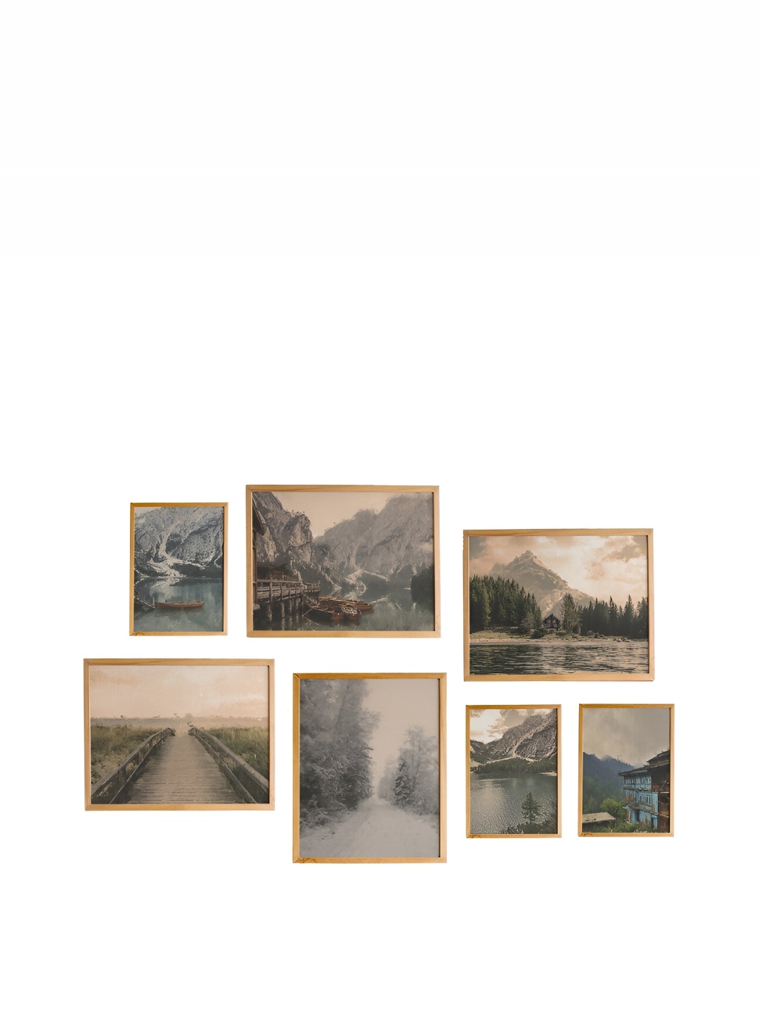 

Cadore Gifts Beige 7 Piece Synthetic Wooden Vintage Wall Paintings Wall Art