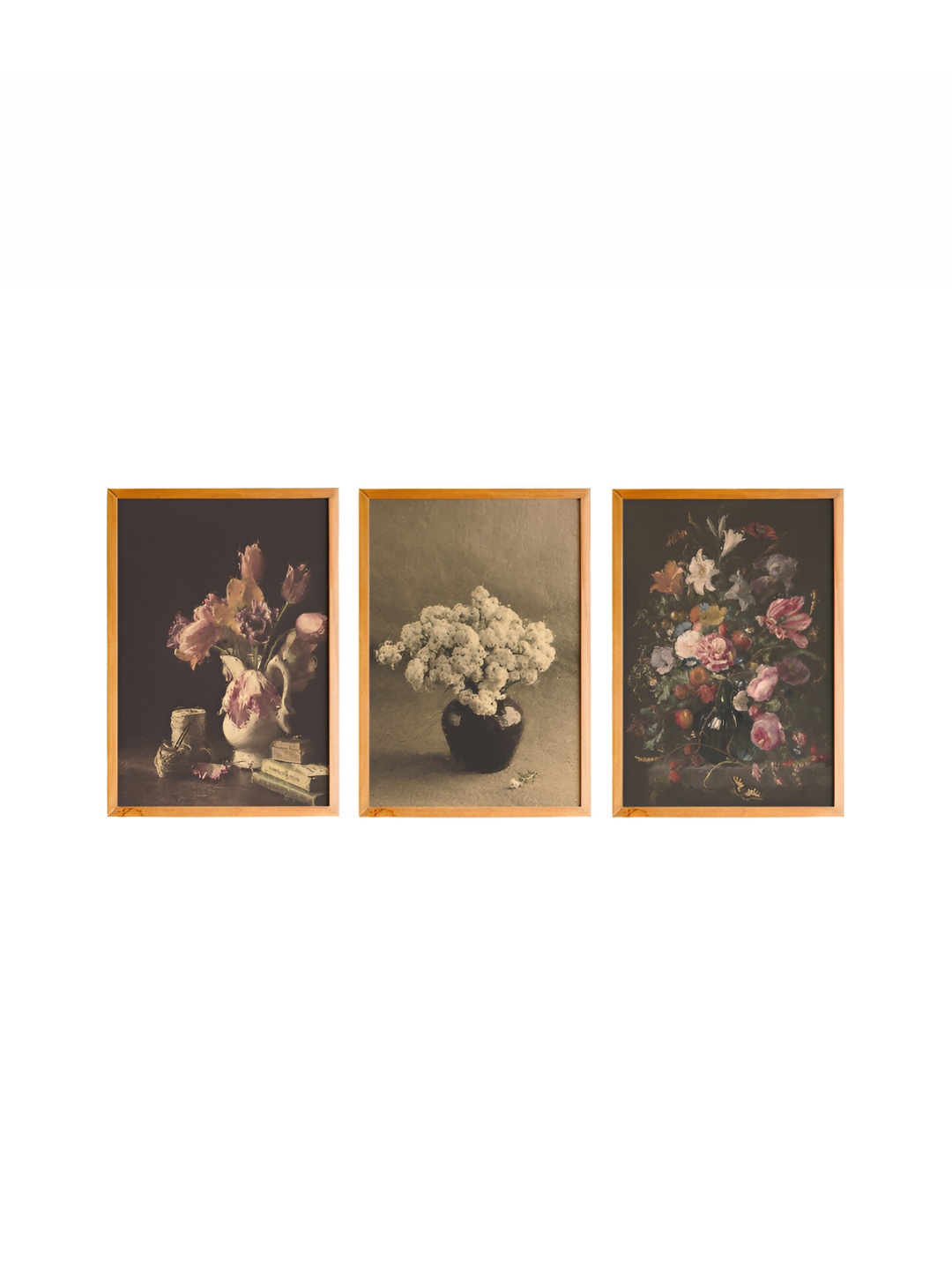 

Cadore Gifts Beige & Brown 3 Pieces Wooden Vintage Paintings Wall Art