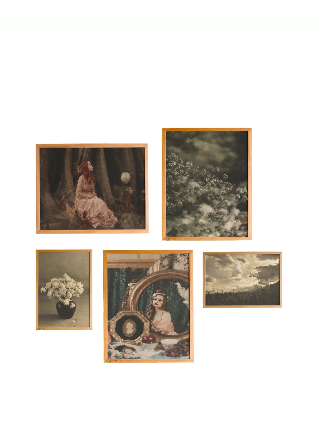 

Cadore Gifts Beige & Brown 5 Pieces Vintage Wooden Wall Art