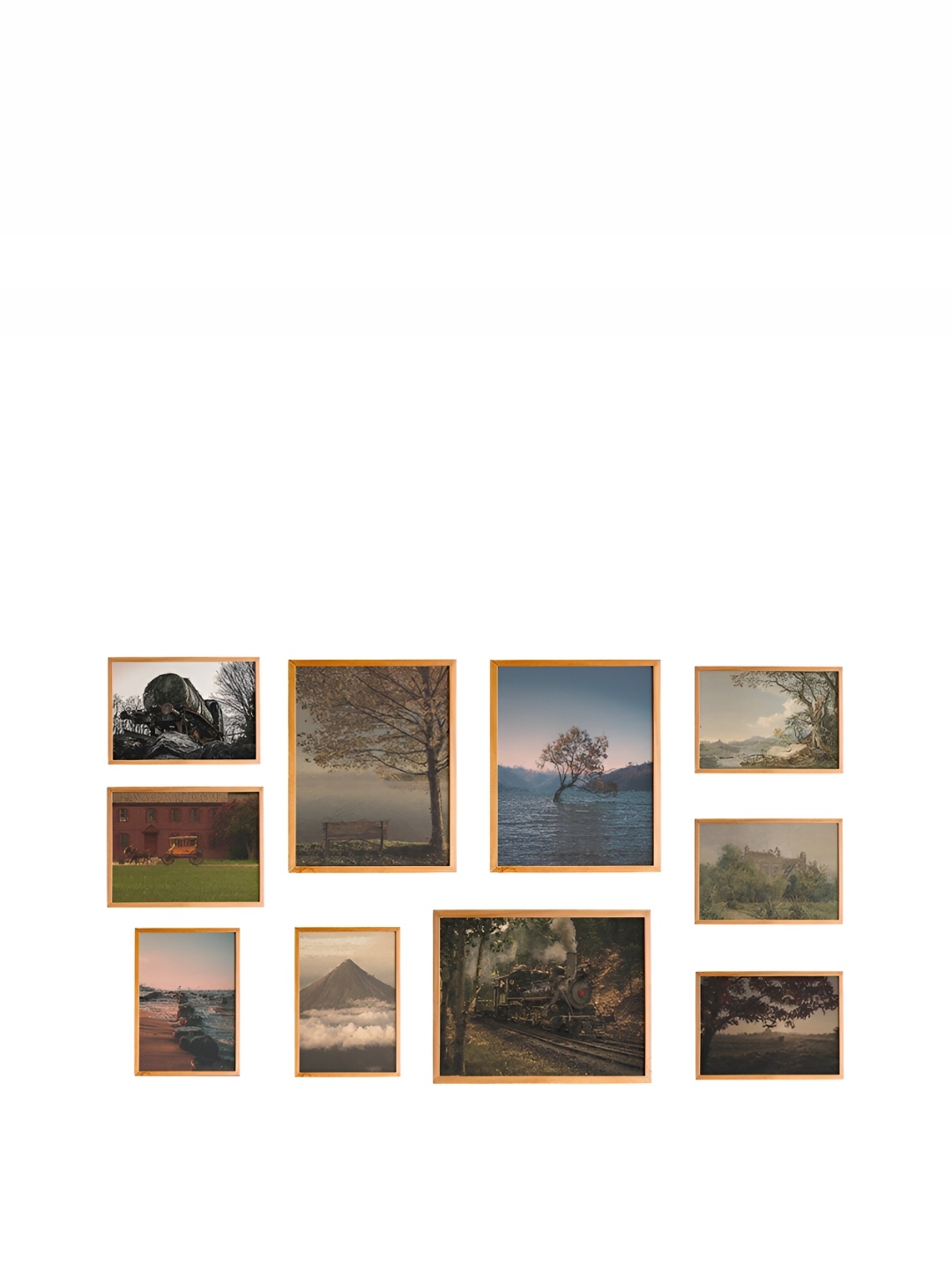 

Cadore Gifts Beige & Black 10 Pieces Synthetic Wooden Painting Wall Art
