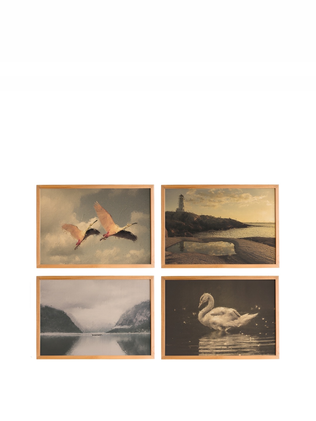 

Cadore Gifts Beige 4 Pieces Synthetic Wood Other Wall Paintings