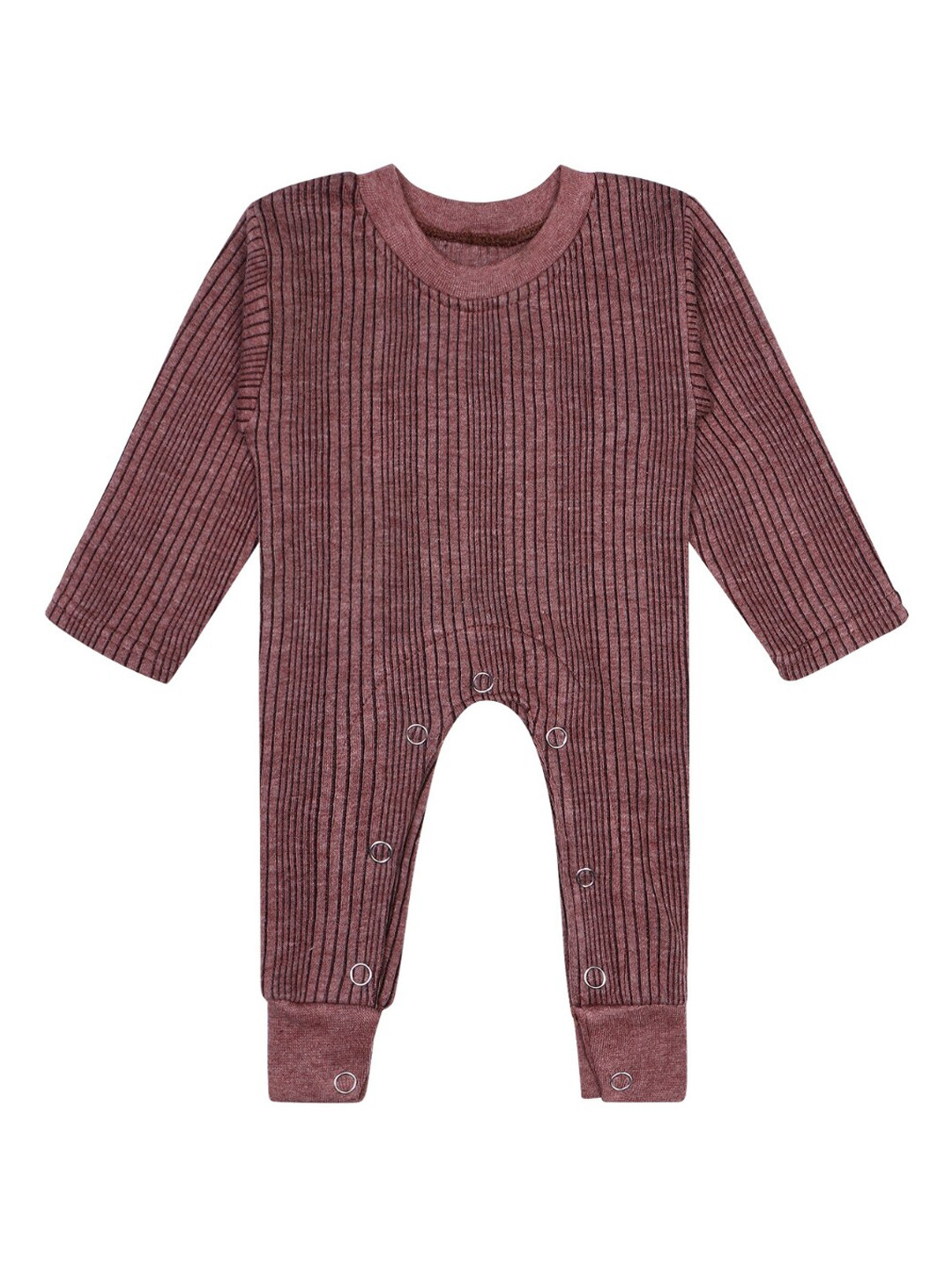 

Superminis Infants Striped Cotton Thermal Romper, Brown