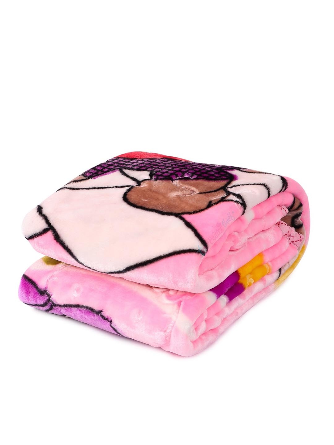 

Butterthief Pink & Brown Cartoon Characters Mink Heavy Winter Single Bed Blanket