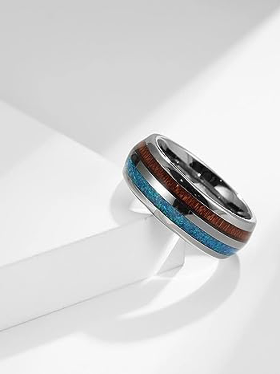 

MEENAZ Men Silver Plated Stainless Steel Band Finger Ring