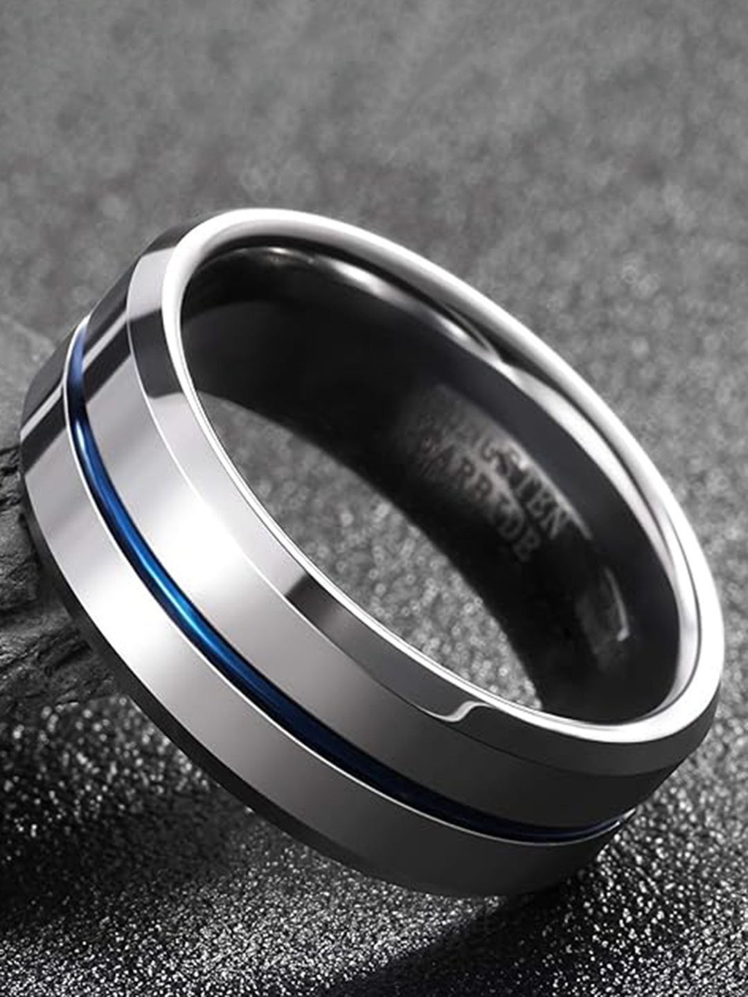 

MEENAZ Men Silver Plated Stainless Steel Band Finger Ring