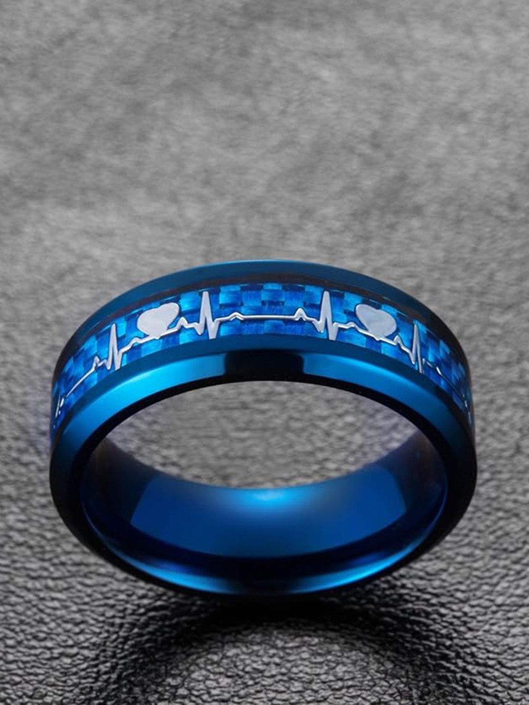 

MEENAZ Men Silver Plated Stainless Steel Band Finger Ring
