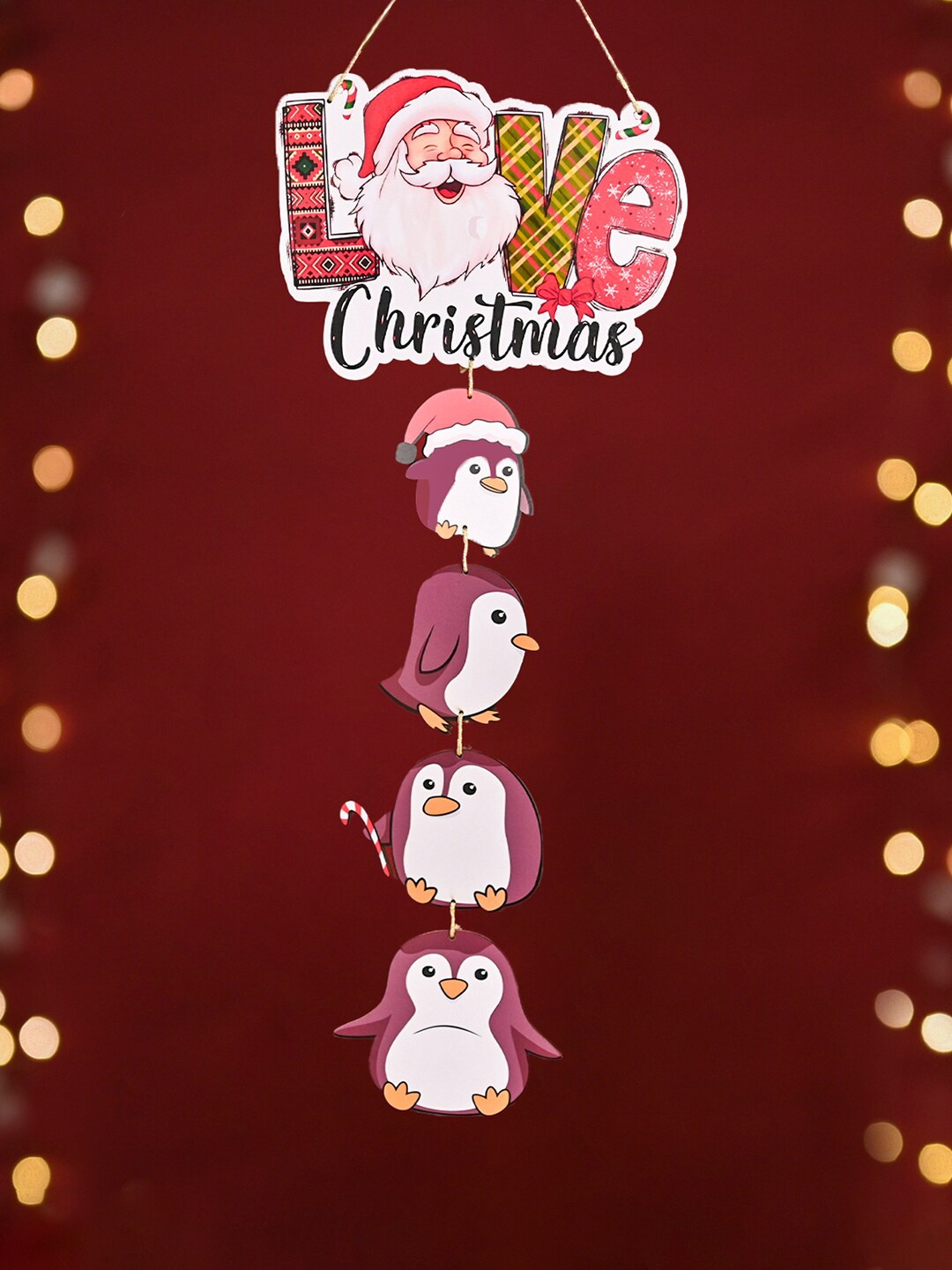 

DecorTwist Purple & White Wooden Christmas Wall Hanging Decor