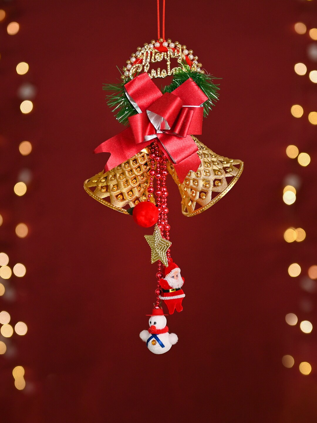 

DecorTwist Red & Green Christmas Jingle Bells Wall Decor