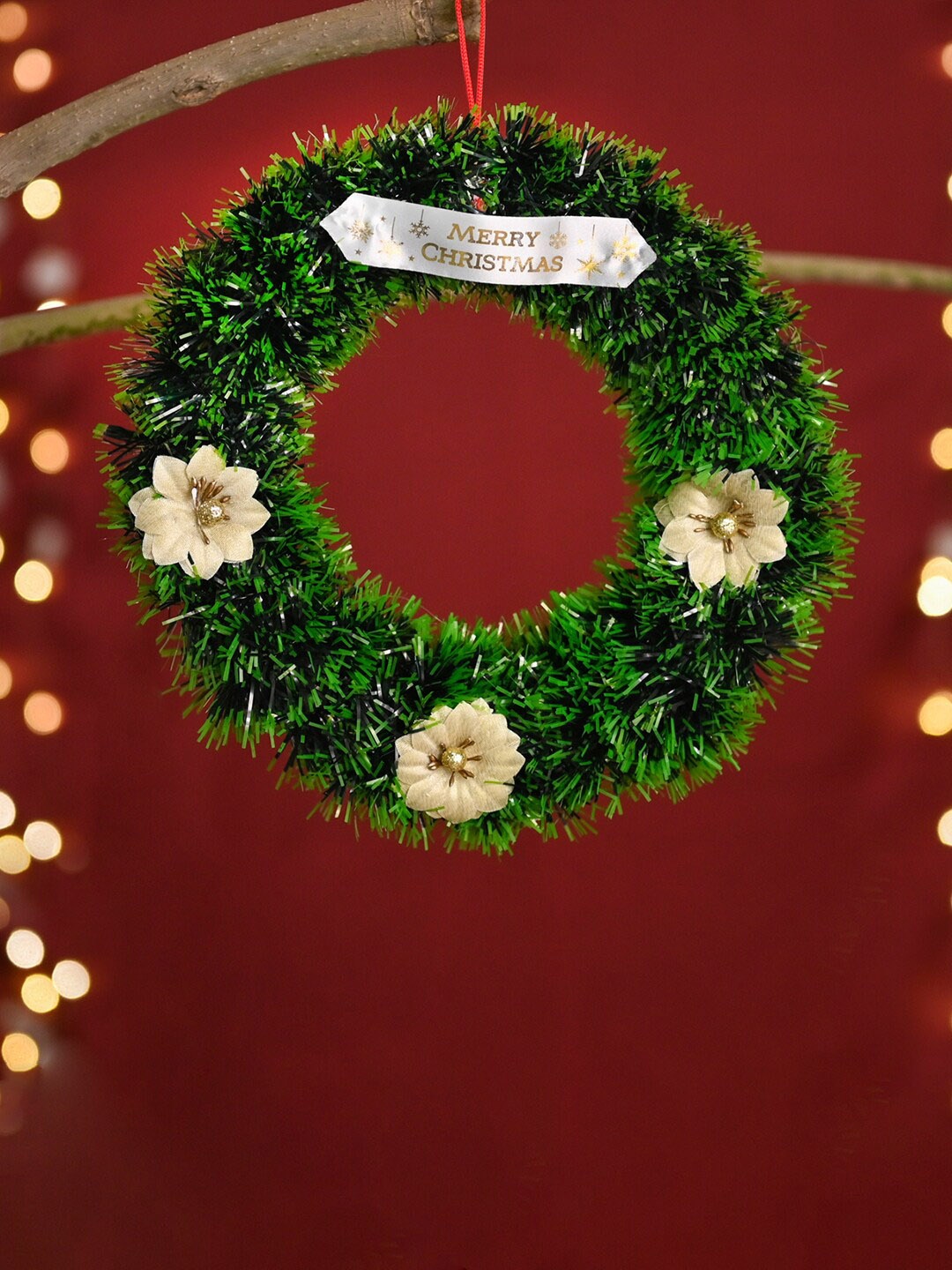 

DecorTwist Green & Beige Wooden Merry Christmas Wall Hanging